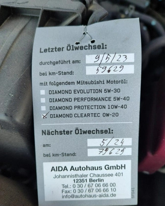 Mitsubishi Space Star cena 36500 przebieg: 67000, rok produkcji 2021 z Warka małe 154
